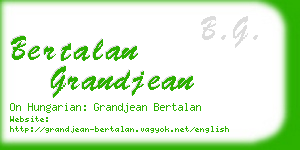 bertalan grandjean business card